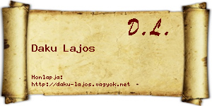 Daku Lajos névjegykártya
